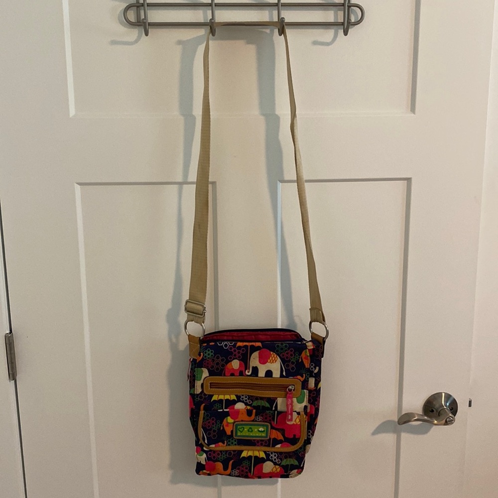 Lily Bloom crossbody purse; multiple pockets